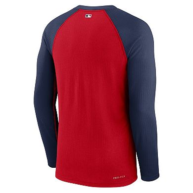 Men's Nike Red/Navy Minnesota Twins Game Authentic Collection Performance Raglan Long Sleeve T-Shirt