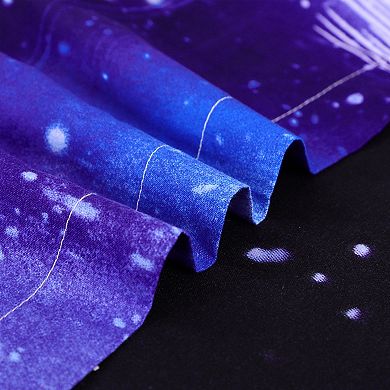 Galaxy Sky Cosmos Night Pattern 3D Printed 4pcs Bedding Duvet Cover Set Dark Purple Queen