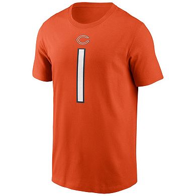 Men's Nike Justin Fields Orange Chicago Bears Player Name & Number T-Shirt