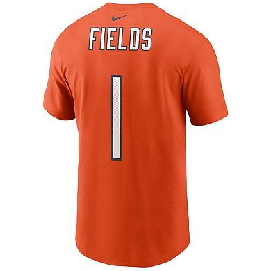 Men's Nike Justin Fields Orange Chicago Bears Player Name & Number T-Shirt