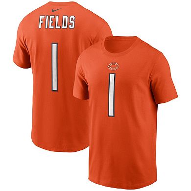 Men's Nike Justin Fields Orange Chicago Bears Player Name & Number T-Shirt