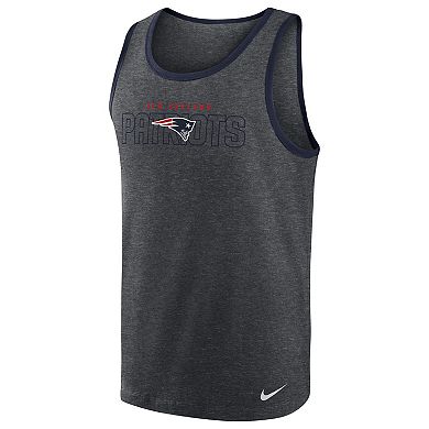 Men's Nike Heathered Charcoal New England Patriots Tri-Blend Tank Top