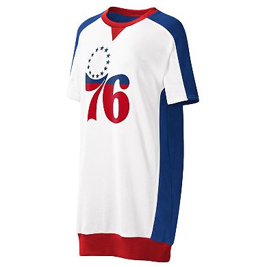 Women's G-III 4Her by Carl Banks White Philadelphia 76ers Free Throw T-Shirt Dress