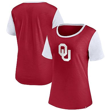 Women's Fanatics Branded Crimson Oklahoma Sooners Carver T-Shirt