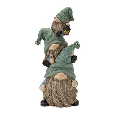 Melrose Stone Garden Gnome Stacking Figurine 2-Piece Set