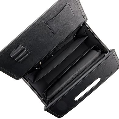 AmeriLeather Black Leather Wheeled Catalog Case