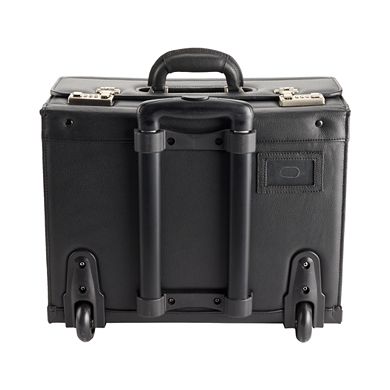 AmeriLeather Black Leather Wheeled Catalog Case