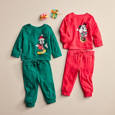 Disney's Minnie Mouse Baby Girl Cozy Holiday Knit Sweatshirt & Jogger Pants Set by Jumping Beans®