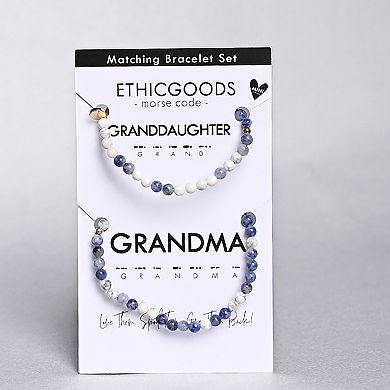 ETHIC GOODS Grandma & Granddaughter Morse Code Bracelet Set
