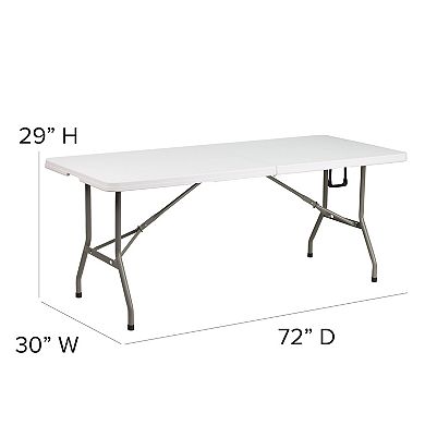 Flash Furniture Otis 10' x 10' Wheeled Pop Up Canopy Tent, 6' Folding Table, & 4 Folding Chairs Set