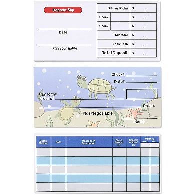 150 Sheets Pretend Checkbook for Kids with Deposit Slip and Check Register for Play School Supplies