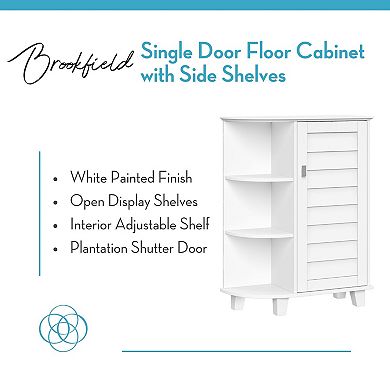 RiverRidge Home Brookfield One Door Storage Floor Cabinet with Side Shelves