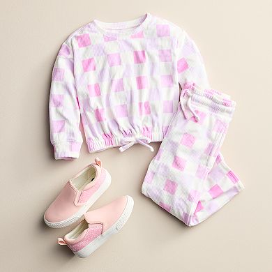 Baby & Toddler Girl Jumping Beans® Cozy Velour Top and Bottom Set