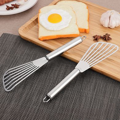 Stainless Steel Slotted Kitchen Spatula Barbecue Turner Shovel 4 Pcs
