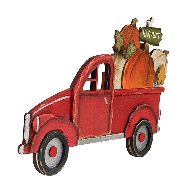 Northlight 14-in. Red Truck with Pumpkins Fall Harvest Sign Decoration