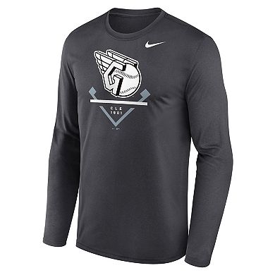 Men's Nike Anthracite Cleveland Guardians Icon Legend Performance Long Sleeve T-Shirt