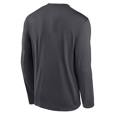 Men's Nike Anthracite Cleveland Guardians Icon Legend Performance Long Sleeve T-Shirt