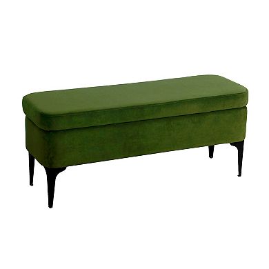 HomePop Large Modern Velvet Storage Bench