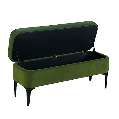 HomePop Large Modern Velvet Storage Bench