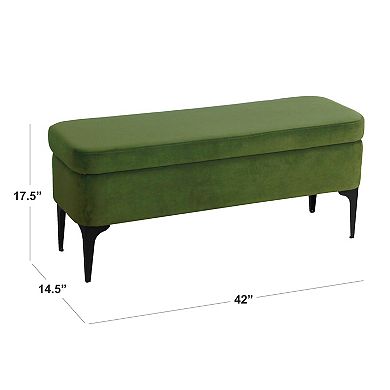 HomePop Large Modern Velvet Storage Bench