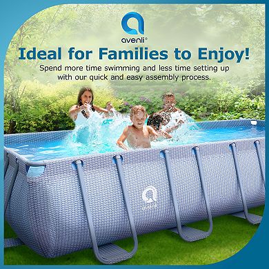 jLeisure Avenli 18 Foot x 39.5 Inch U Frame Rectangle Above Ground Swimming Pool
