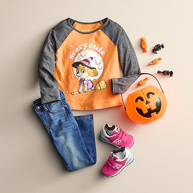 Toddler Girl Jumping Beans® Paw Patrol "Scary Cute" Halloween Long Raglan Sleeve Sparkle Graphic Tee