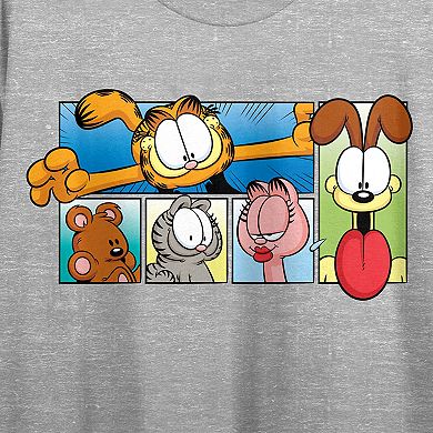 Juniors' Garfield Characters Gray Graphic Tee