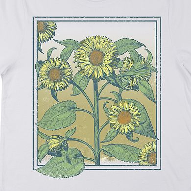 Juniors' Sunflower Frame Graphic Tee