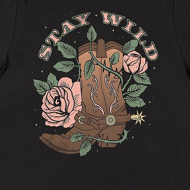 Juniors' Vintage Country Boots Graphic Tee