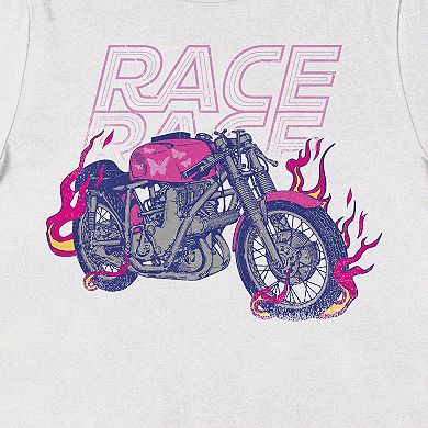 Juniors' Butterfly Motorcycle Graphic Tee