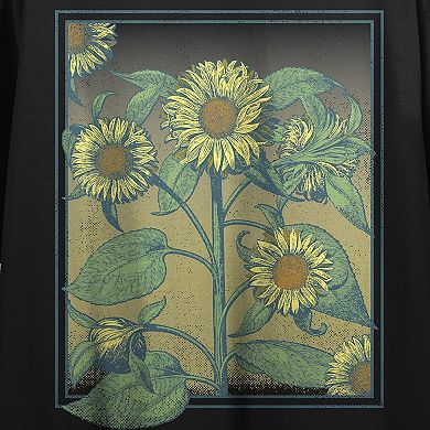 Juniors' Sunflower Frame Graphic Tee