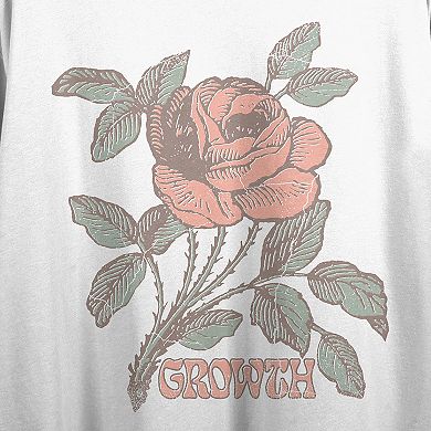 Juniors' Vintage Rose Growth Graphic Tee