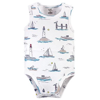 Touched by Nature Baby Boy Organic Cotton Bodysuits 5pk, Seagull