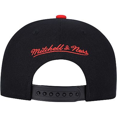 Youth Mitchell & Ness  Black/Red Philadelphia 76ers Two-Tone Snapback Hat