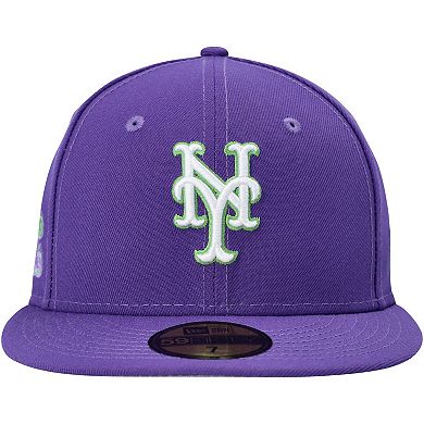 Men's New Era Purple New York Mets Lime Side Patch 59FIFTY Fitted Hat