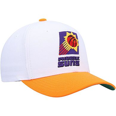 Men's Mitchell & Ness White/Orange Phoenix Suns Hardwood Classics Core 2-Tone 2.0 Pro Snapback Hat