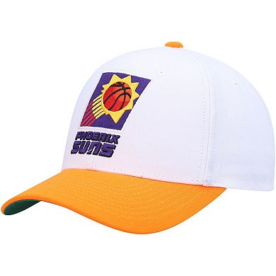 Men's Mitchell & Ness White/Orange Phoenix Suns Hardwood Classics Core 2-Tone 2.0 Pro Snapback Hat