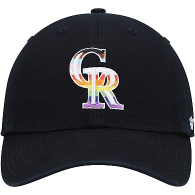 Men's '47  Black Colorado Rockies Team Pride Clean Up Adjustable Hat