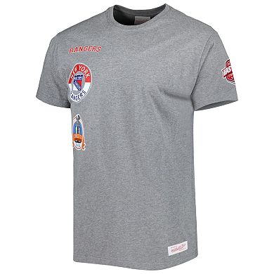 Men's Mitchell & Ness Heather Gray New York Rangers City Collection T-Shirt