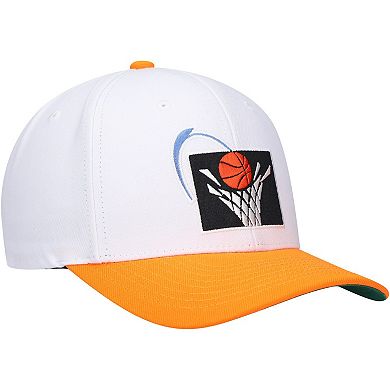 Men's Mitchell & Ness White/Orange Cleveland Cavaliers Hardwood Classics Core 2-Tone 2.0 Pro Snapback Hat