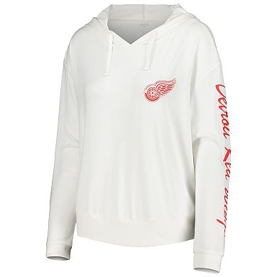 Women's Concepts Sport White Detroit Red Wings Accord Hacci Long Sleeve Hoodie T-Shirt