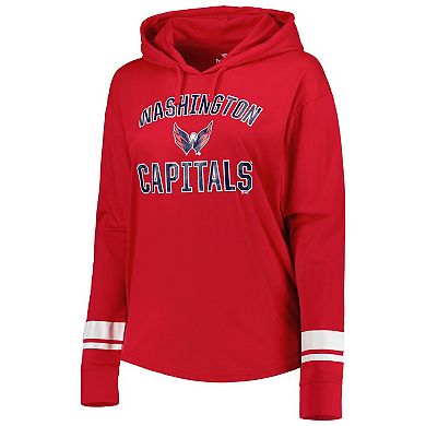 Women's Red Washington Capitals Colorblock Pullover Hoodie Jacket