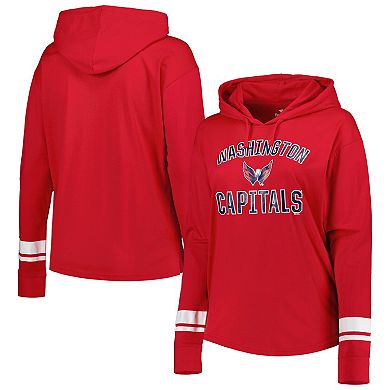 Women's Red Washington Capitals Colorblock Pullover Hoodie Jacket