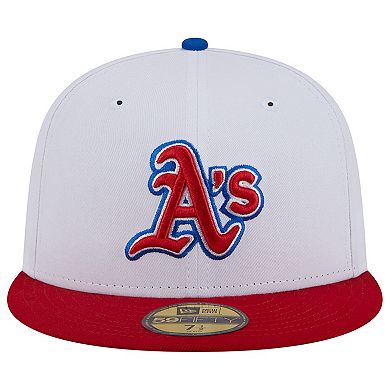Men's New Era White/Red Oakland Athletics Undervisor 59FIFTY Fitted Hat