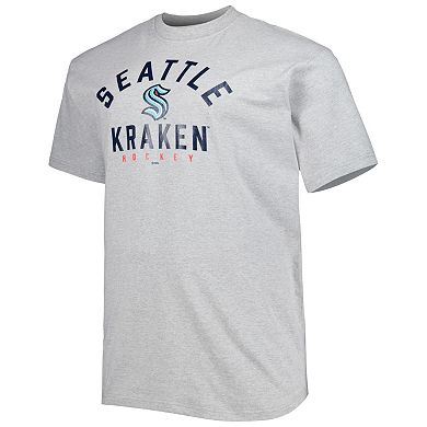 Men's Black/Heather Gray Seattle Kraken Big & Tall Two-Pack T-Shirt Set