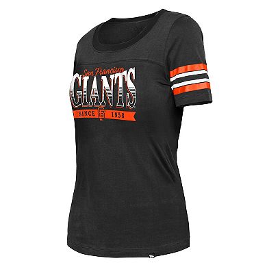 Women's New Era Black San Francisco Giants Team Stripe T-Shirt