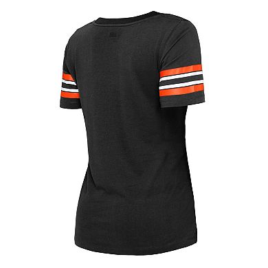 Women's New Era Black San Francisco Giants Team Stripe T-Shirt