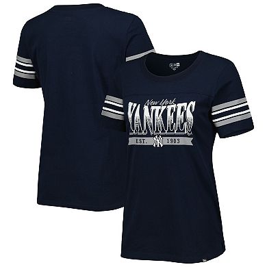 Women's New Era Navy New York Yankees Team Stripe T-Shirt