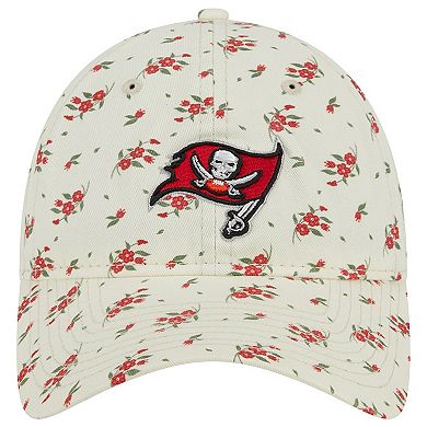Men's New Era  Cream Tampa Bay Buccaneers Bloom 9TWENTY Adjustable Hat