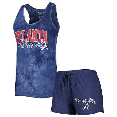 Women's Concepts Sport Navy Atlanta Braves Billboard Racerback Tank Top & Shorts Sleep Set